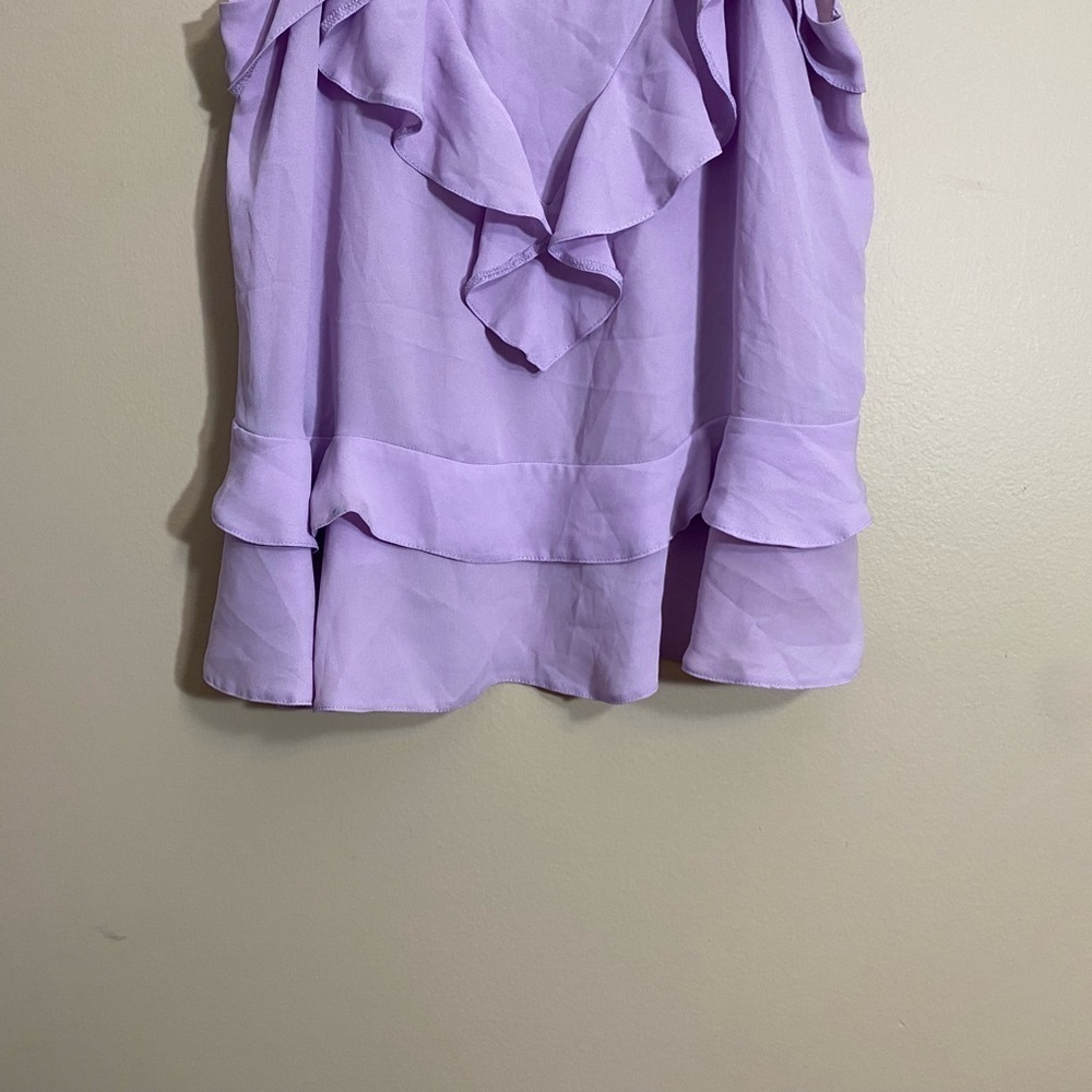 ASOS spaghetti strap lavender blouse ruffles size 8 - Picture 2 of 10